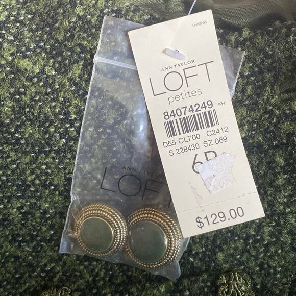 NWT Ann Taylor Loft Petites Green Blended Wool Blazer Size 6P - Picture 10 of 11